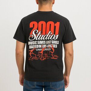 Unintended 2001 Studios Skeleton Graphic T-Shirt Los Angeles Heavyweight Men's L